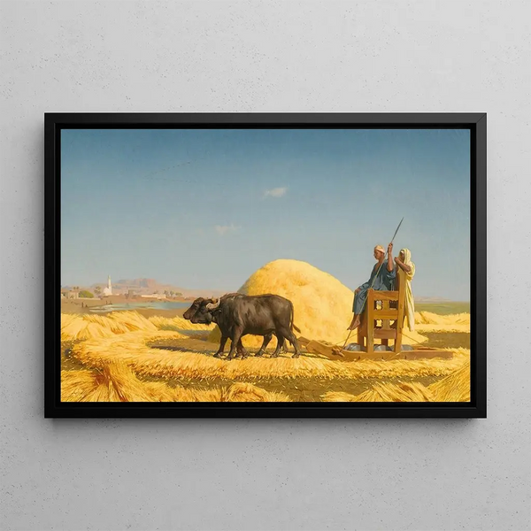 Les batteurs de grain en Égypte - Jean-Léon Gérôme — framed artwork on a wall