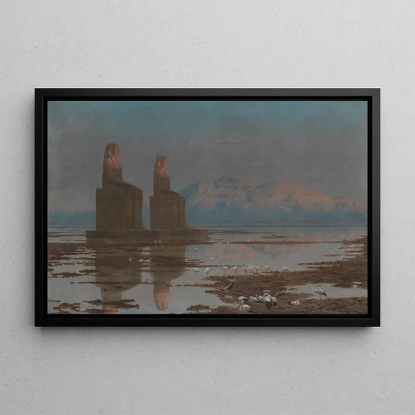 The Nile in Flood, Thebes - Jean-Léon Gérôme — framed artwork on a wall