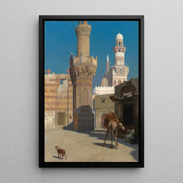 A Hot Day in Cairo - Jean-Léon Gérôme — framed artwork on a wall