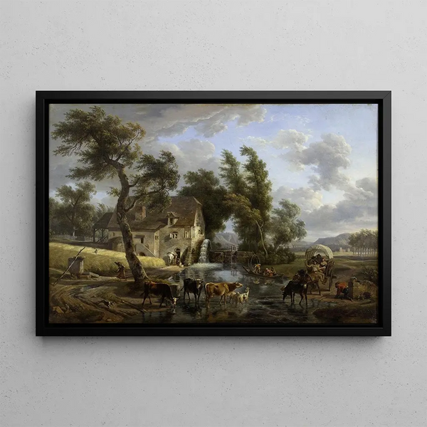 The Mill - Jean-Louis Demarne — framed artwork on a wall