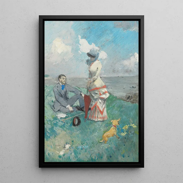By the Sea - Jean-Louis Forain — framed artwork on a wall
