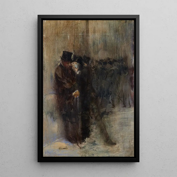 Confidence Behind the Scenes of the Opera - Jean-Louis Forain — framed artwork on a wall