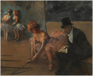Danseuse et admirateur derrière la scène - Jean-Louis Forain — artwork view