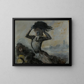 Departure of the gust - Jean-Louis Forain — framed artwork on a wall