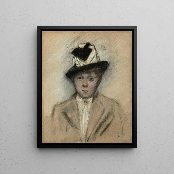 Woman with Hat - Jean-Louis Forain — framed artwork on a wall