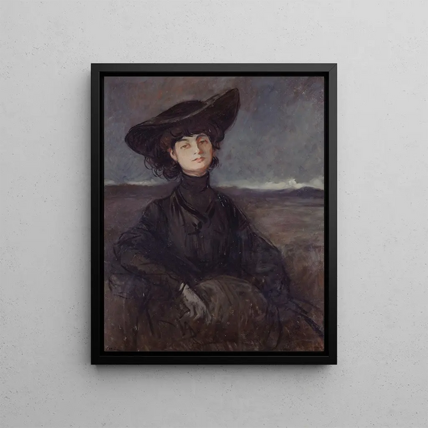 Portrait of Countess Anna de Noailles née Brancovan 1876-1933 possa - Jean-Louis Forain — framed artwork on a wall
