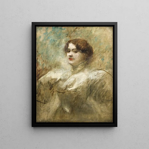 Portrait of Mademoiselle Lender - Jean-Louis Forain — framed artwork on a wall