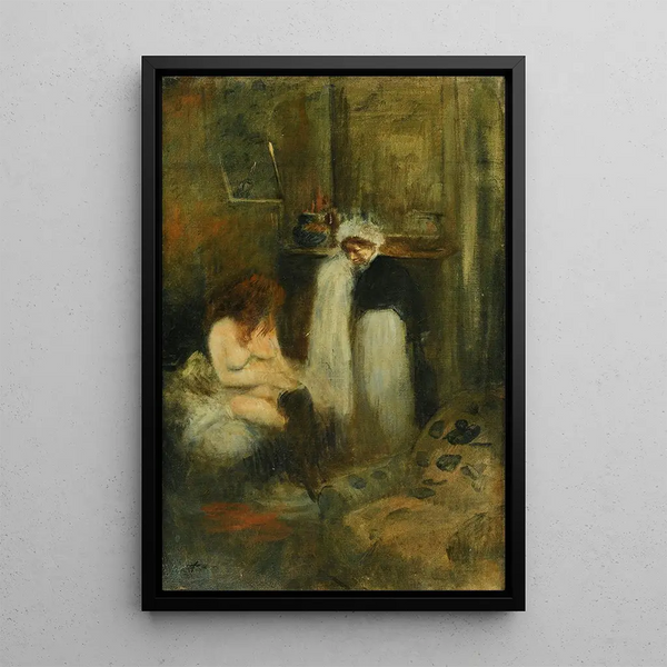 La habilleuse - Jean-Louis Forain — framed artwork on a wall