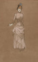 Woman in Pink Dress - Jean-Louis Forain — artwork view