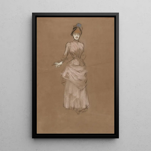 Woman in Pink Dress - Jean-Louis Forain — framed artwork on a wall