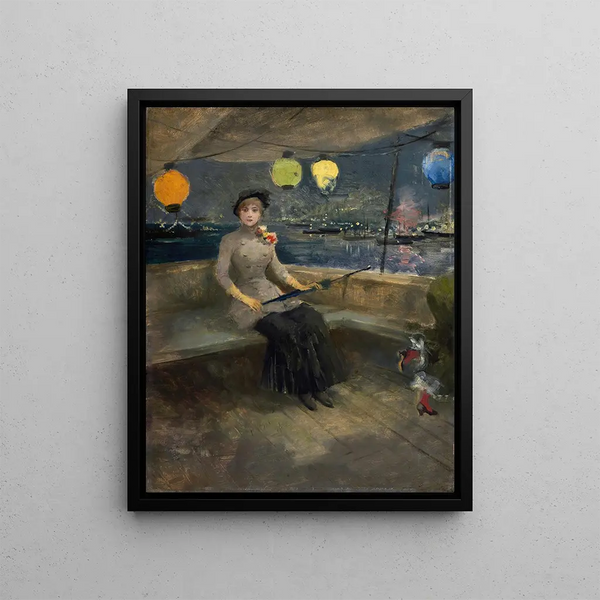 Woman on a Yacht - Jean-Louis Forain — framed artwork on a wall
