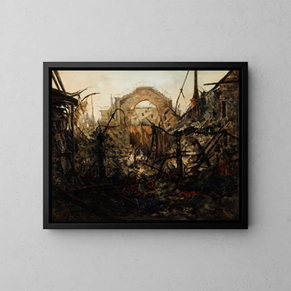 L interior of the Opéra-Comique after the fire of May 15, 1887 - Jean-Louis Talagrand — framed artwork on a wall