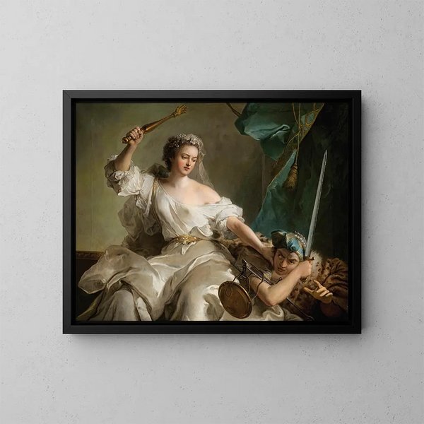 Allegory of Justice punishing Injustice 1737 - Jean-Marc Nattier — framed artwork on a wall