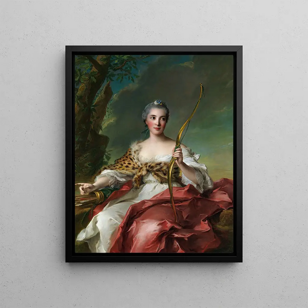 Madame Bergeret de Frouville as Diana - Jean-Marc Nattier — framed artwork on a wall