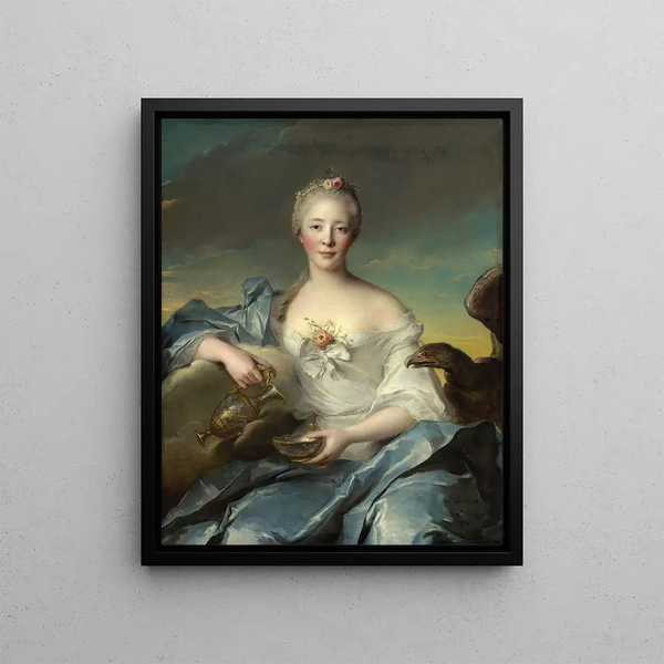 Madame Le Fèvre de Caumartin as Hebe - Jean-Marc Nattier — framed artwork on a wall
