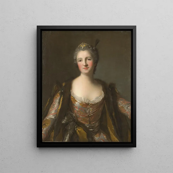 Marquise de Broglie 1718-1777 as Sultana - Jean-Marc Nattier — framed artwork on a wall