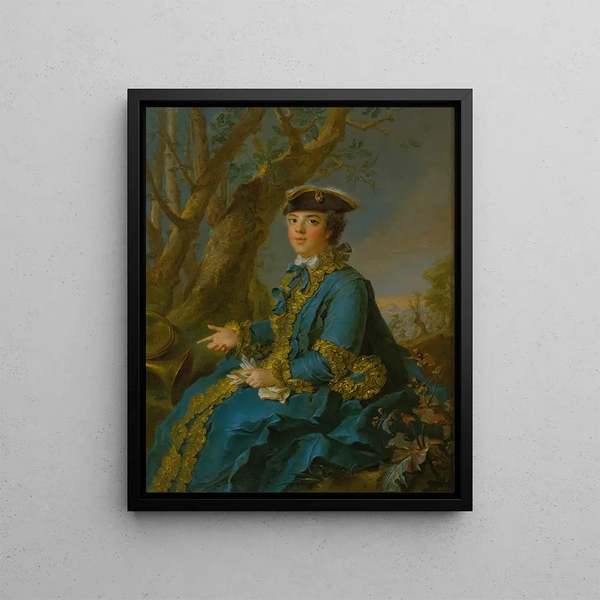 Portrait of Marie Louise Élisabeth of France, Duchess of Parma - Jean-Marc Nattier — framed artwork on a wall