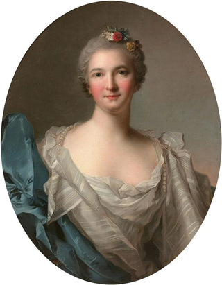 JeanMarc Nattier - Portrait dune dame de qualit la robe blanche et au drap bleu.webp