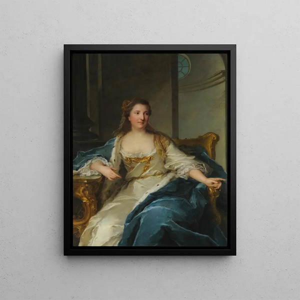 Portrait Painting of Charlotte of Hesse-Rheinfels 1714-1741 Princess of Condé - Jean-Marc Nattier — framed artwork on a wall