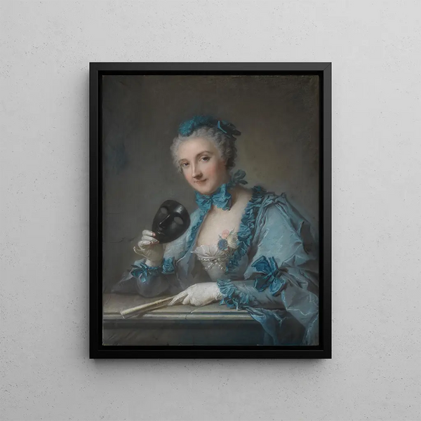 Portrait of Louise Geneviève Royer - Jean-Marc Nattier — framed artwork on a wall