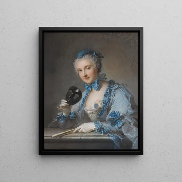 Portrait Painting of Madame Royer - Jean-Marc Nattier — framed artwork on a wall