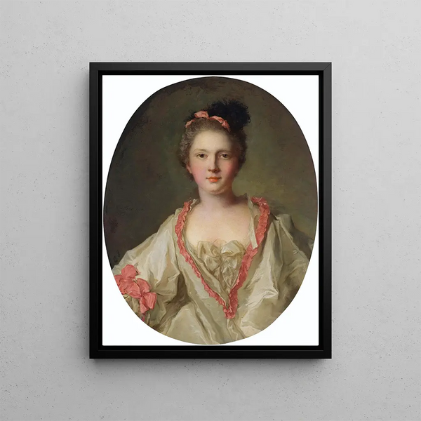 Portrait Painting of Marie-Thérèse Geoffrin 1715-1791 Marquise de la Ferté-Imbault - Jean-Marc Nattier — framed artwork on a wall