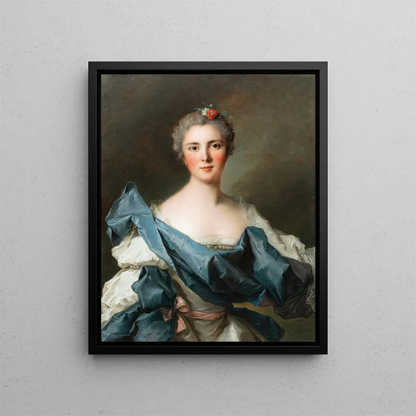 Portrait Painting of Marie Henriette de Polastron, Countess d'Andlau, c. 1716-1792 - Jean-Marc Nattier — framed artwork on a wall