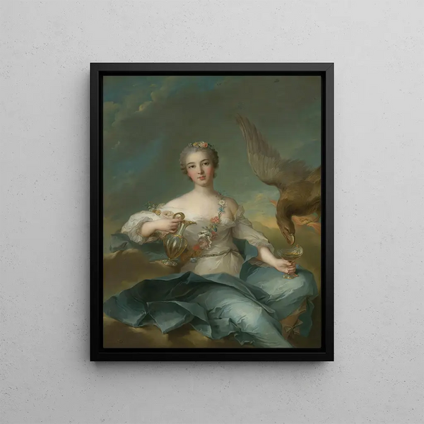The Duchess of Chartres as Hebe - Jean-Marc Nattier — framed artwork on a wall
