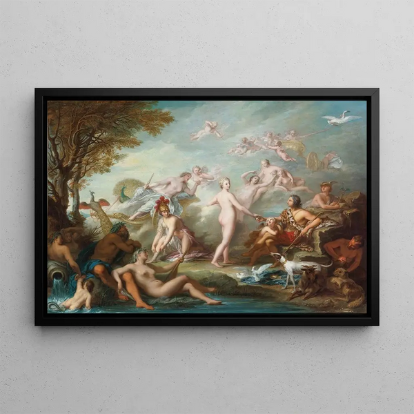 The Judgment of Paris - Jean-Marc Nattier — framed artwork on a wall