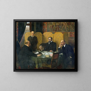 The Security Committee of the City of Paris and the Seine Department during the 1914-1918 war - Jean-Paul Laurens — framed artwork on a wall