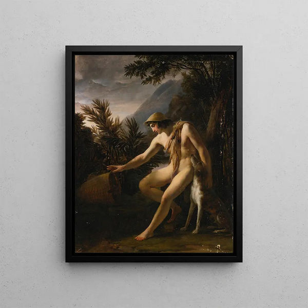 Narcissus Painting - Jean Alaux — framed artwork on a wall