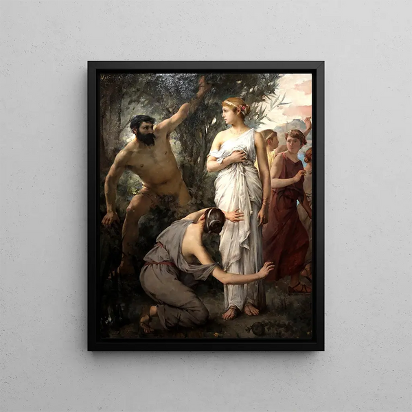 Ulysses and Nausicaa - Jean Alfred Marioton — framed artwork on a wall