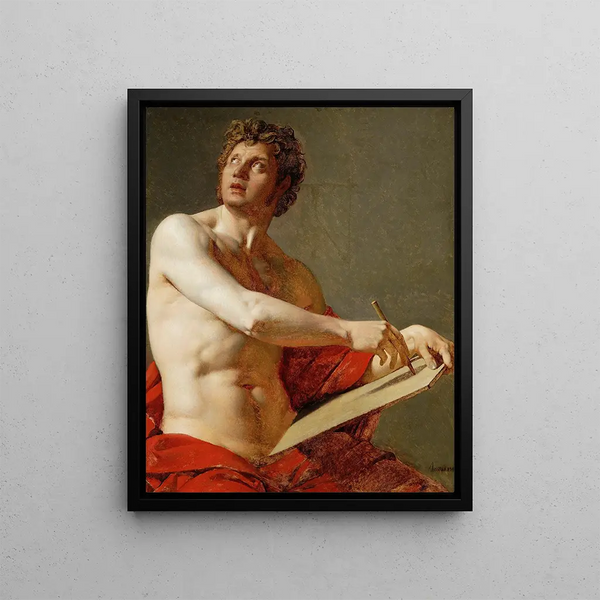 Study of an unclothed man - Jean-Auguste-Dominique Ingres — framed artwork on a wall