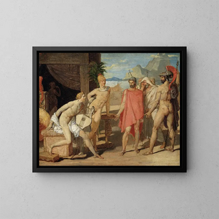 Achille receiving the envoys of Agamemnon in his tent - Jean-Auguste-Dominique Ingres — framed artwork on a wall