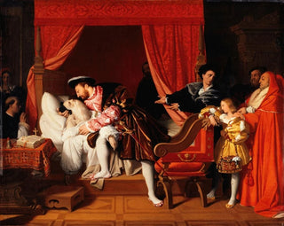 François I Painting receives the last breaths of Leonardo da Vinci - Jean-Auguste-Dominique Ingres — artwork view