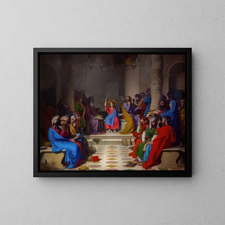 Jesus among the Doctors - Jean-Auguste-Dominique Ingres — framed artwork on a wall