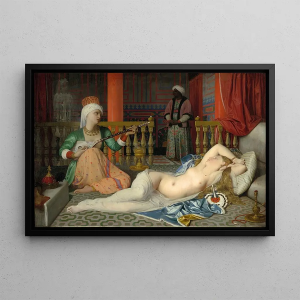 L'Odalisque à l'esclave - Jean-Auguste-Dominique Ingres — framed artwork on a wall