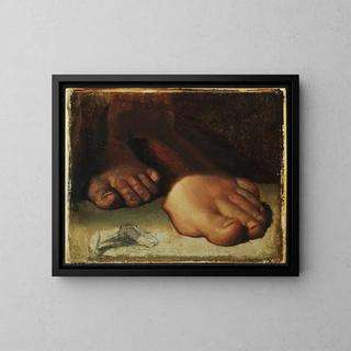 Studies for the foot in Jesus handing over the keys to Saint Peter - Jean-Auguste-Dominique Ingres — framed artwork on a wall