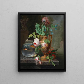 Jean Baptiste Berr - Still Life With Flowers In A Vase And Goldfish Bowl.webp