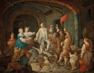 a tumultuous scene in a tavern - Jean Baptiste Charpentier II — artwork view
