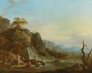 River landscapes with figures - Jean Baptiste Claudot — artwork view