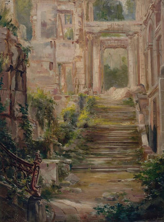Jean Baptiste Edmond Allouard - Ruines du chteau de SaintCloud lescalier dhonneur.webp