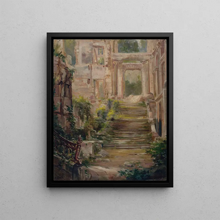Jean Baptiste Edmond Allouard - Ruines du chteau de SaintCloud lescalier dhonneur.webp