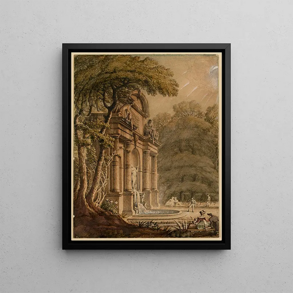 La grotte du jardin du Luxembourg ou fontaine Médicis - Jean Baptiste Marchal — framed artwork on a wall