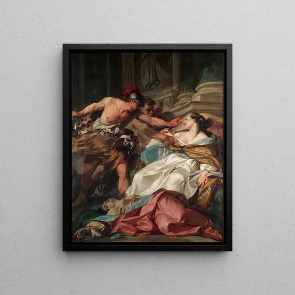 La mort d'Harmonia - Jean Baptiste Marie Pierre — framed artwork on a wall