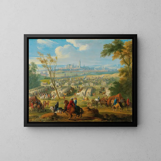 The Siege of Mons - Jean Baptiste Martin — framed artwork on a wall