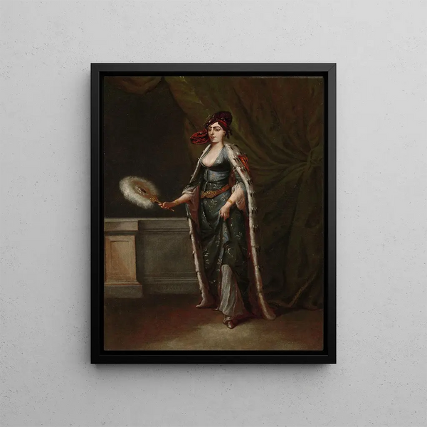 A Turkish woman - Jean-Baptiste Vanmour — framed artwork on a wall
