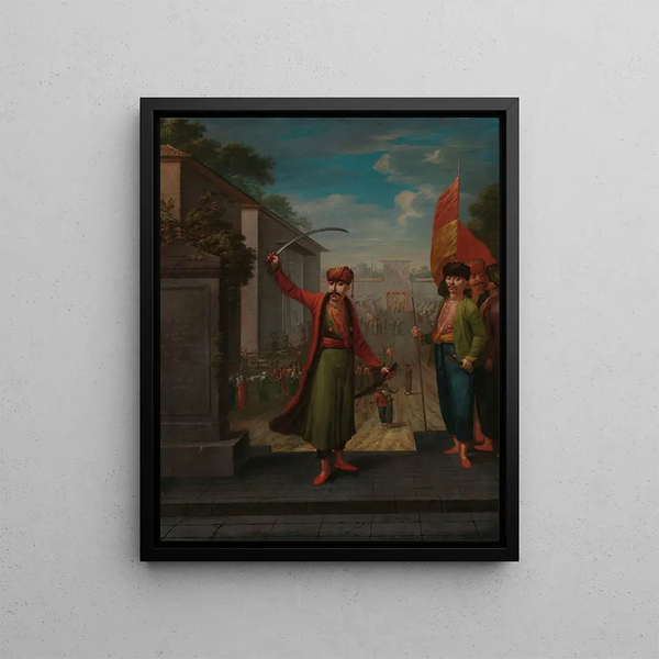 Halil au patron - Jean-Baptiste Vanmour — framed artwork on a wall