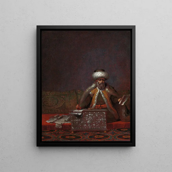 Le Reis Effendi Chef de la Chancellerie - Jean-Baptiste Vanmour — framed artwork on a wall
