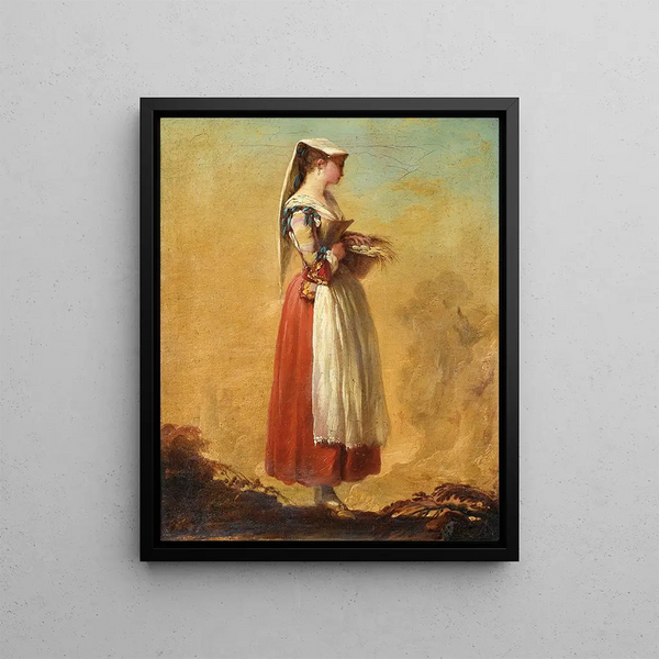 A Girl from Frascati - Jean Barbault — framed artwork on a wall